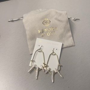 Kendra Scott gold and pearl statement earrings